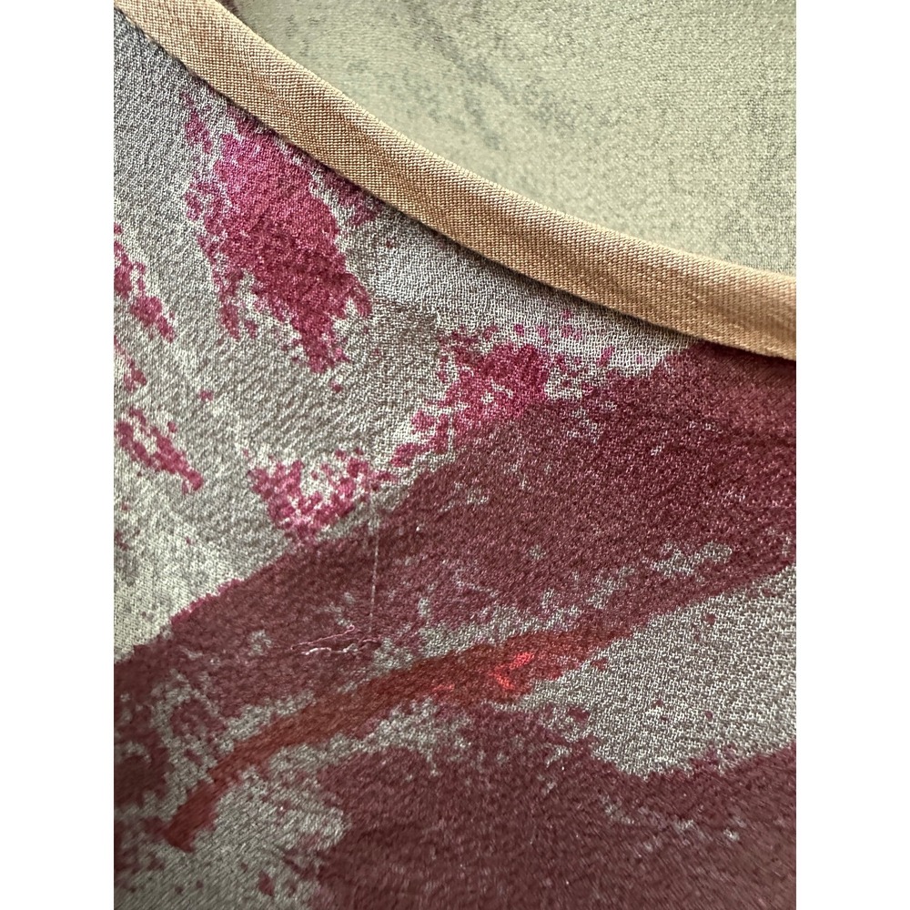 Tibi New York Silk Dress Size 8 Abstract Art Sheer Sleeve Lined Boho Blouson - Picture 6 of 16